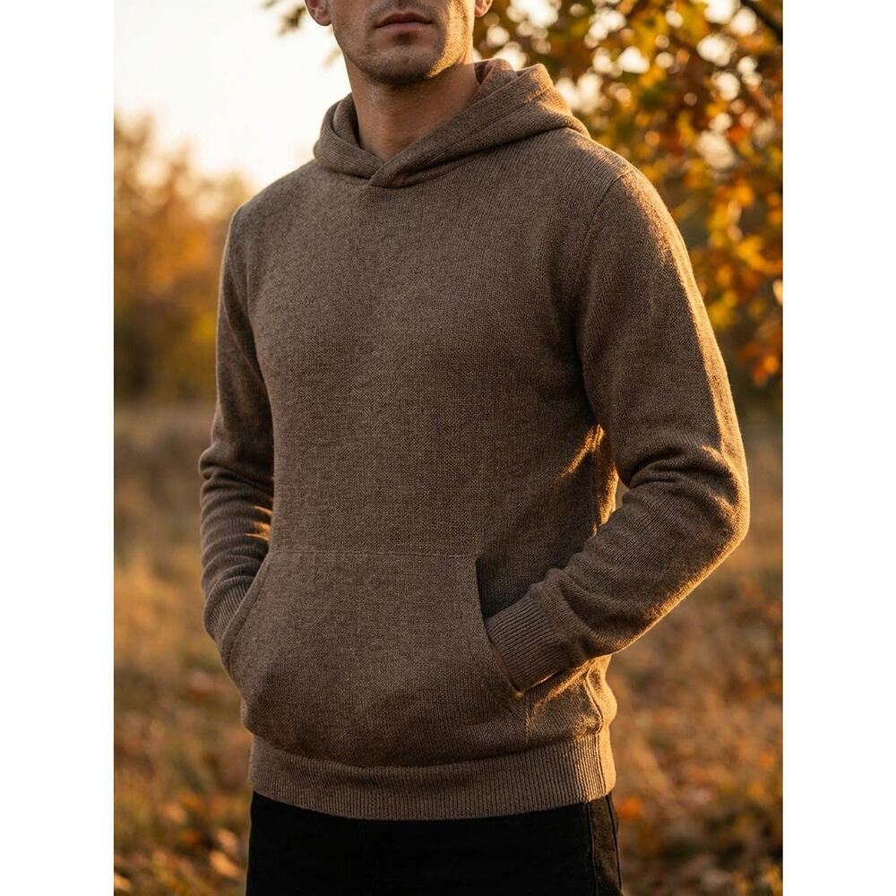 Goodfellow & Co Men’s Brown Cozy Knit Pullover Hoodie XL New With Tags - Picture 11 of 13